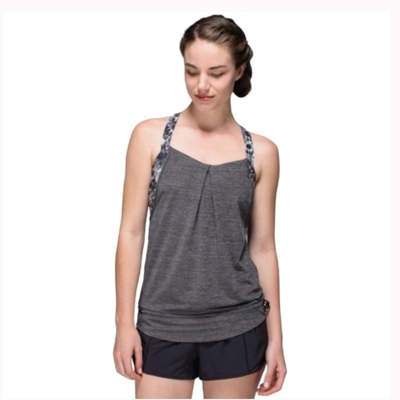 Lululemon rest less gray racer back tank sz 4 - Picture 2 of 7